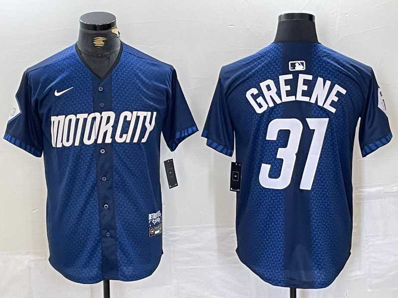 Men%27s Detroit Tigers #31 Riley Greene 2024 Navy City Connect Cool Base Limited Stitched Jersey